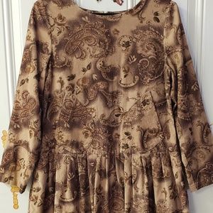 Women Vignette Mini Dress Long Sleeve